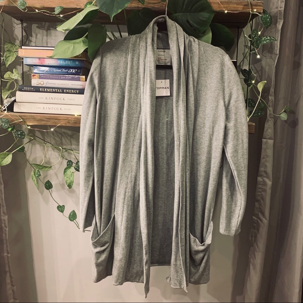 Topman Grey Gardigan Jacket Sweater New